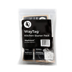 A resealable bag containing all of the Kitchen Starter Pack WayTags.